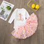 Baby Girl's 1st Birthday Outfit Birthday Girls Dress Set Newborn Infant Baby Girls 1st Birthday Dress Birthday Party Costume