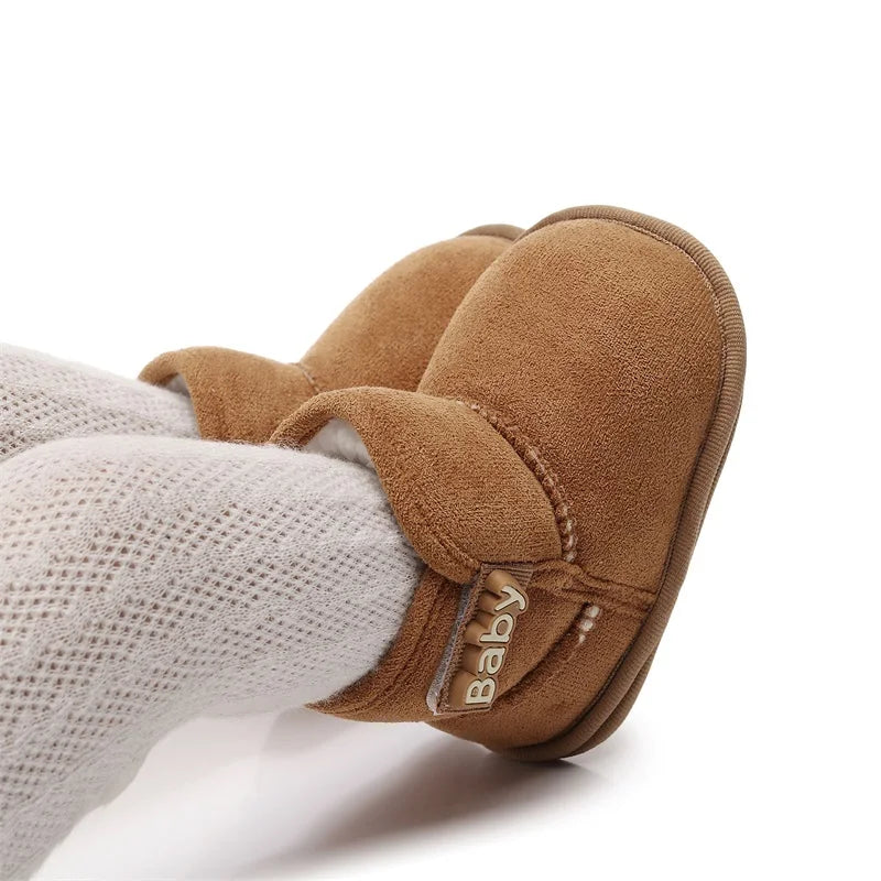 Suefunskry Baby Girls Boys Ankle Boots Non-slip Newborn Winter Snow Shoes Warm Flats Casual Walking Shoes for Toddler Infant
