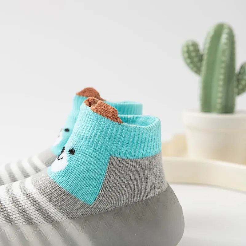 Baby First Shoes Toddler Walker Infant Boys Girls Kids Rubber Soft Sole Floor Barefoot Casual Shoes Knit Booties Anti-Slip