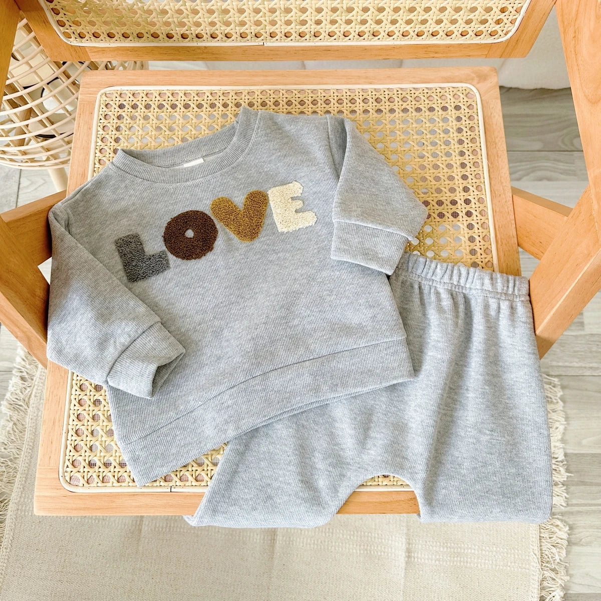 Newborn Baby Clothes Infant Outfit Boy Girl Sweatshirt Spring Autumn Top Pants Letter Long Sleeve 2Pcs Kids Children Clothes Set