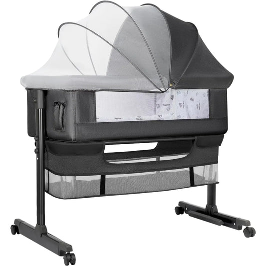 Baby Bassinet, Baby Basinet Bedside Sleeper, Easy to Fold Portable Crib Side Bassinet 2026 new Style Girl/boy bassinets