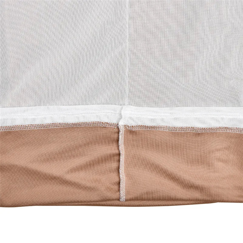 Diagonal Collar Long Sleeve Midi Dress For Women Two Layer Mesh Backless Ruched Bodycon Club Party Sexy Long Dress