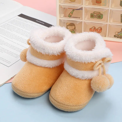 Newborn Toddler Warm Boots Winter First Walkers baby Girls Boys Shoes Soft Sole Fur Snow Booties Kids Snow Boots for 0-18M Bebe