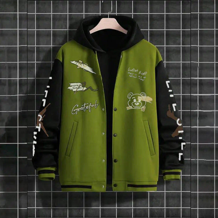 2026 New Jacket Coat Letter Printed  Wear Men Baseball Jacket Casual Long Sleeve Stand Jackets Men's Coats Sweatshirts Outerwear