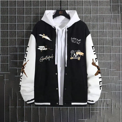 2026 New Jacket Coat Letter Printed  Wear Men Baseball Jacket Casual Long Sleeve Stand Jackets Men's Coats Sweatshirts Outerwear