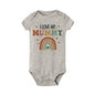 I Love Mummy & Daddy Rainbow Printed Newborn Baby Bodysuits Funny Summer Short Sleeve Infant Rompers Body Boys Girls Jumpsuits