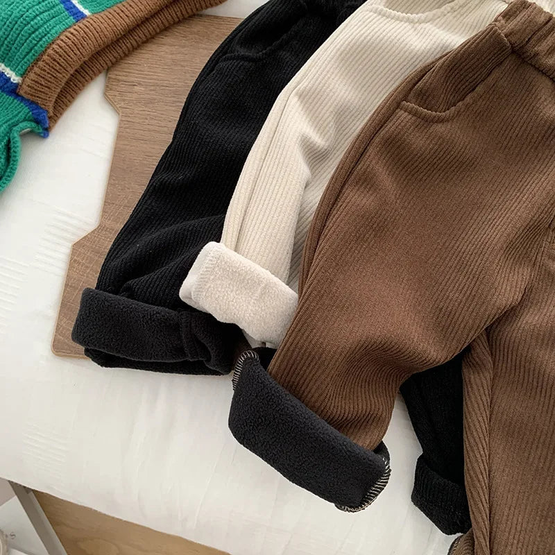 MILANCEL 2025 Spring Autumn Solid Kids Boys Straight Pants Fashion Children Clothing Trousers Brief Jeans for 1-6 Years