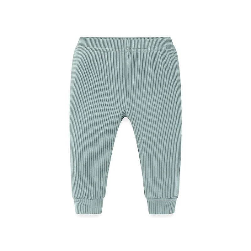 Kiddiezoom 1 Pcs Fashion Unisex Solid Baby Boy Girl Pants 0-24Months Cotton Ribbed Soft Newborn Leggings