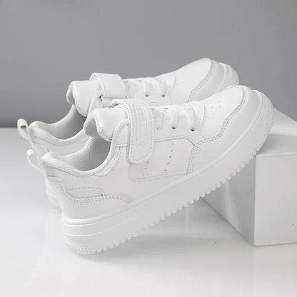 Children Sneaker Boys Casual Shoes Black Leather Flat Student Walking Shoes Non-slip Girl Lightweight Sports Tennis Footwear