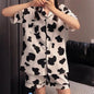 New Women Sleepwear Cartoon Pajamas Female Short  Pants Short Sleeved Summer Spring Loungewear Fashion Home Clothing Home wear