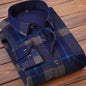 New 2025 Men's Thick Long Sleeve Shirts Fashion Casual Business Versatile Shirts Tops Men Plaid Striped Warm Shirts Camisas Male