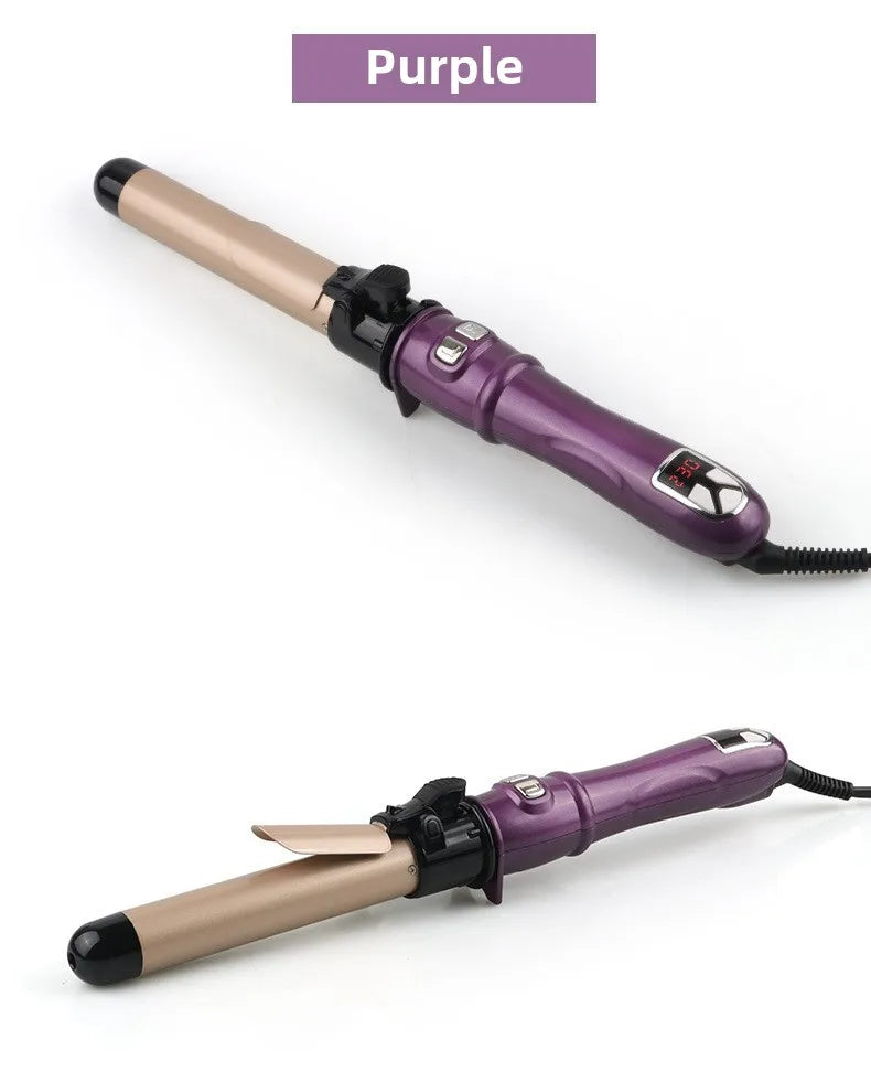 Automatic Hair Curler 1.1inches Rotating Curling Iron with LED Display Fast Heating Curling Wand Hair Curler for Home Travel Use