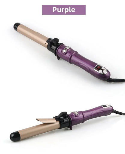 Automatic Hair Curler 1.1inches Rotating Curling Iron with LED Display Fast Heating Curling Wand Hair Curler for Home Travel Use