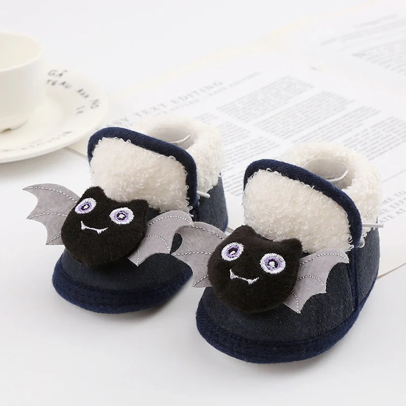 Winter Warm Newborn Baby Boy Girl Boots Cute Bear Soft Toddler Shoes First Walkers Anti-slip Booties Infant Fur Snow Boots 0-18M