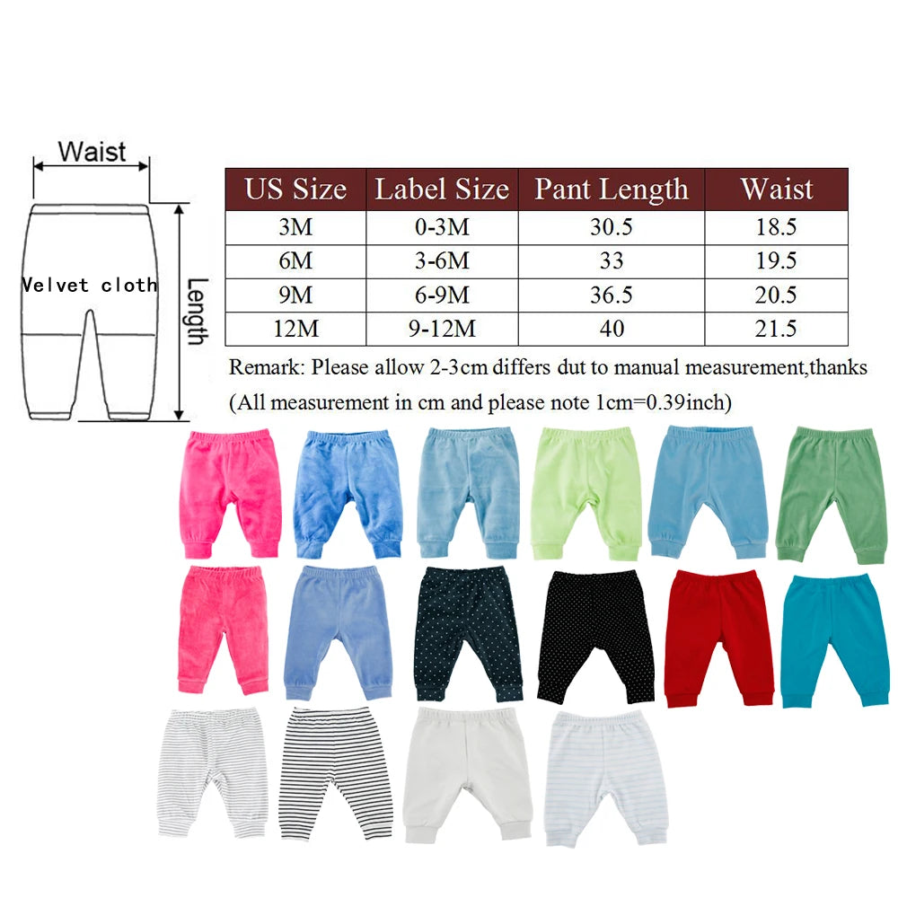 Honeyzone Newborn Infant Pants Baby Clothes 0 To 12 Months Bebe Boy Girl Solid Color Striped Leggings Kids Jeans Unisex Trousers