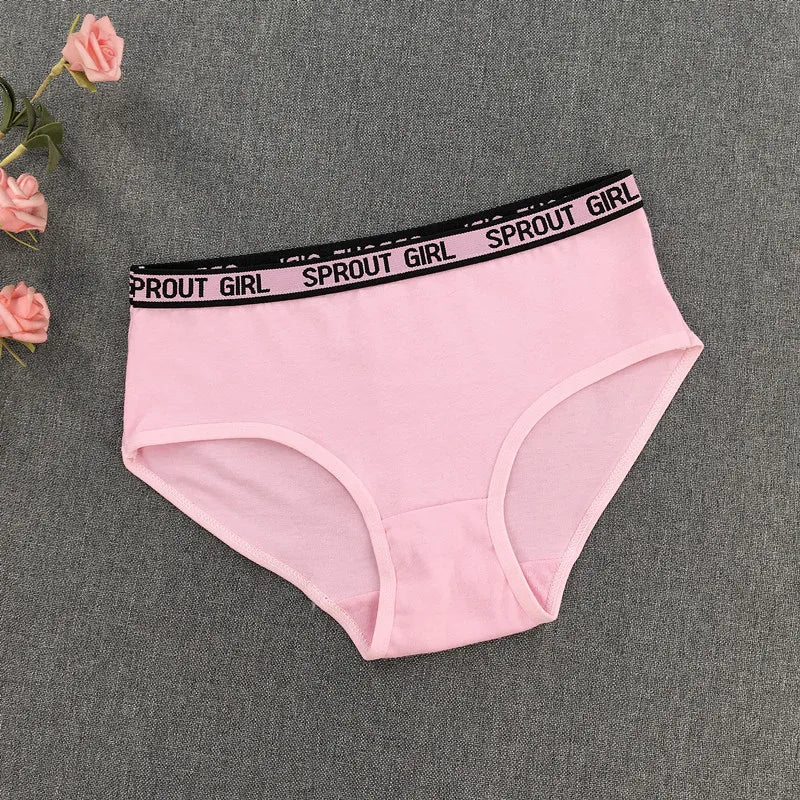 3Pcs Fashion Letter Edge Girl Underwear Development Period Cotton Comfortable Underwear Girl Briefs Girls Briefs 8-16 Years