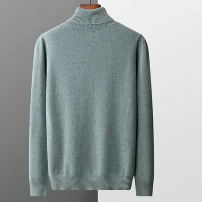 Autumn and winter new 100% merino cashmere sweater men's knitted pullover padded warm turtle neck fashion loose plus size coat