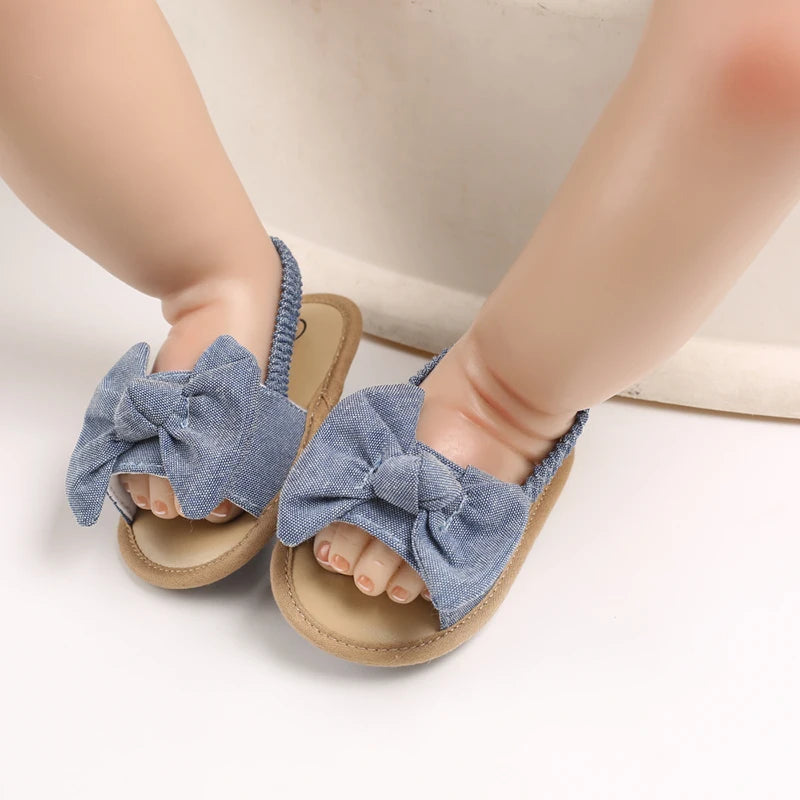 Lucky Blue Newborn Infant Toddler Boy Girl Casual Breathable Soft Cloth Bottom  Anti-slip PU Leather First Walkers Canvas Shoes