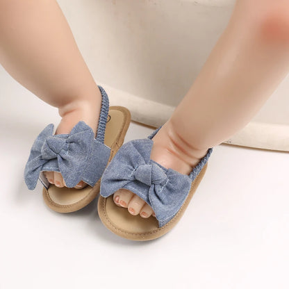 Lucky Blue Newborn Infant Toddler Boy Girl Casual Breathable Soft Cloth Bottom  Anti-slip PU Leather First Walkers Canvas Shoes