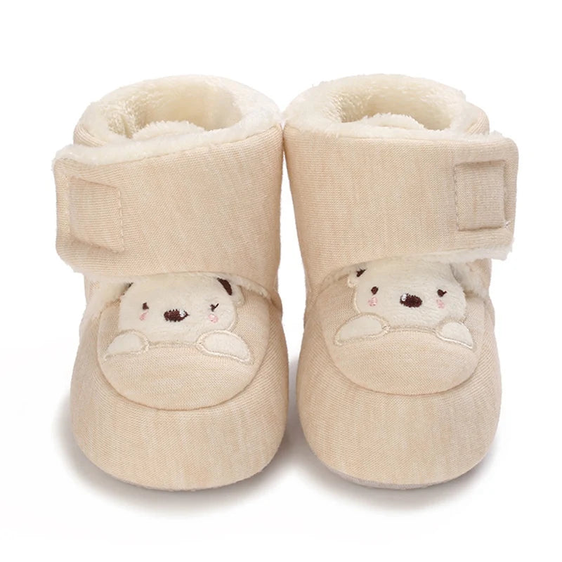 Winter Snow Baby Boots Cute Bear Warm Booties For Kids Soft Sole Infant Newborn Toddler Baby Girl Shoes