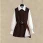 2026 Autumn Increased Size Korean Popular Chiffon Shirt Knitted Sweater Jeans Three Piece Elegant Women's Pants Set Tracksuit