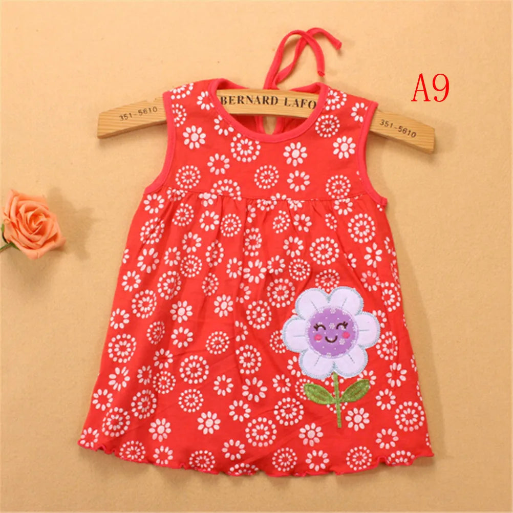 0-24M New born Cotton Flower Sleeveless Dresses Baby Girls Summer Multi Pattern Clothes Kids Princess Dress for 0-2Y Children
