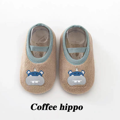 Baby Anti-slip Socks Cute Kids Slippers Newborn Warm Crib Floor Shoes with Rubber Sole for 0-24Month Children Boy Toddler Shoes