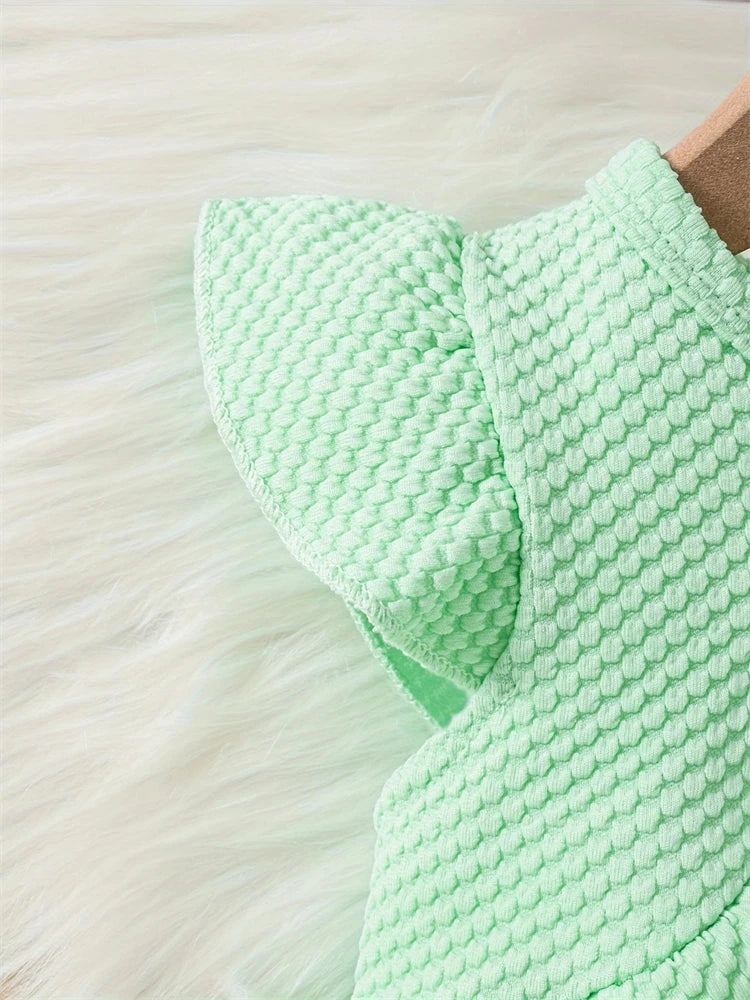 Newborn 2026 Baby Girls Dress Summer Waist Flower Vest Sleeveless Short Top Sweet Girl Lace Mesh Dress