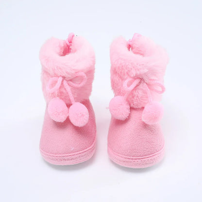 Newborn Toddler Warm Boots Winter First Walkers baby Girls Boys Shoes Soft Sole Fur Snow Booties Kids Snow Boots for 0-18M Bebe