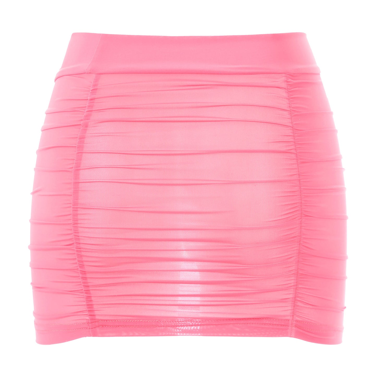 Sexy Womens Mid Waist Stretchy Shirring Bodycon Miniskirt Ladies Elastic Waistband Summer Mini Skirt for Nightclub Party