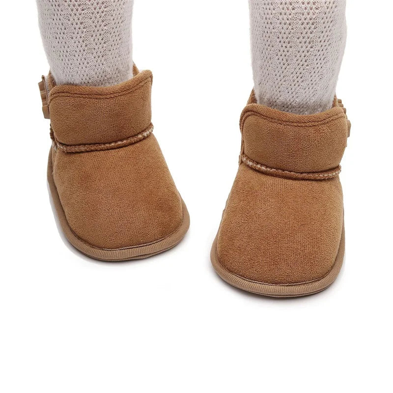 Suefunskry Baby Girls Boys Ankle Boots Non-slip Newborn Winter Snow Shoes Warm Flats Casual Walking Shoes for Toddler Infant