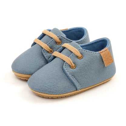Meckior Baby Shoes Retro Leather Boy Girl Shoes Multicolor Toddler Rubber Sole Anti-slip First Walkers Infant Newborn shoes