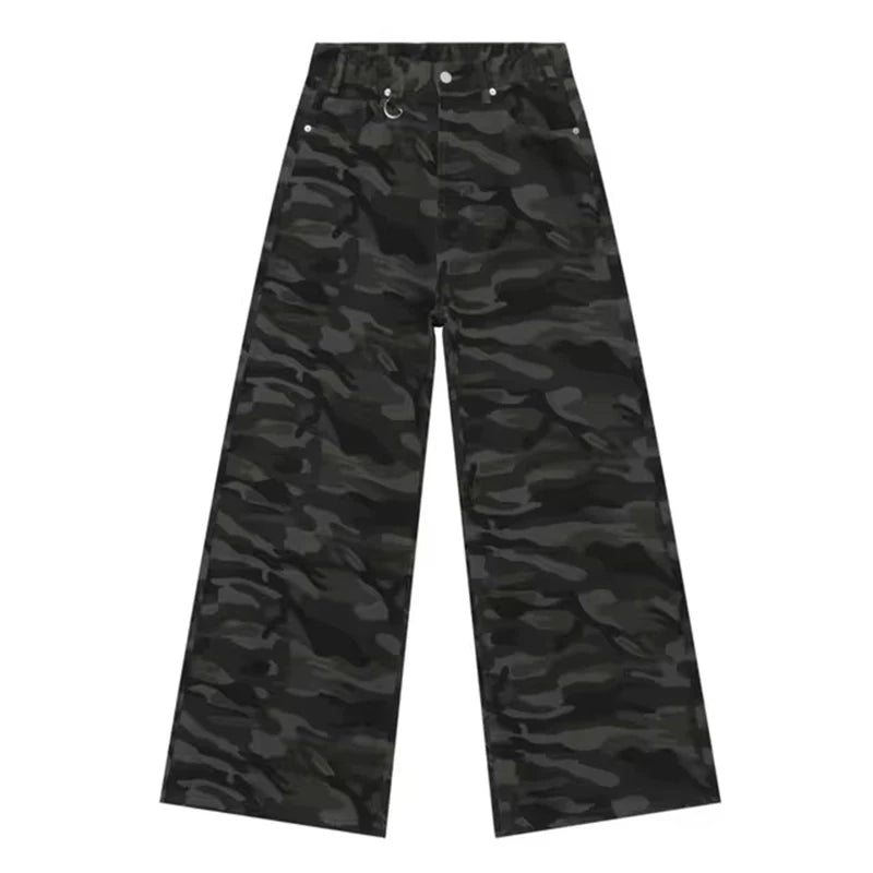 LUZHEN Old Male Pants Autumn Blue Washed Men Denim Jeans Straight Casual Men wear Loose Wide Leg Trousers 2026 New Fashion 9C354