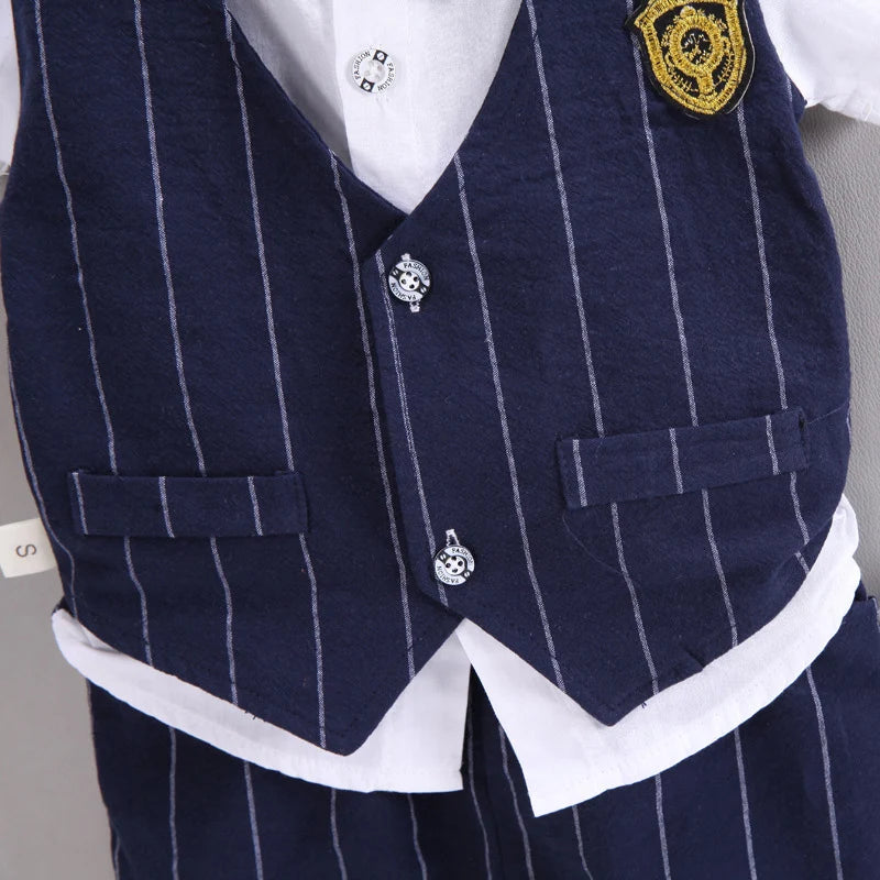 IENENS Baby Clothing Sets Boys Formal Dress Summer Shirt + Shorts Suits Kids Short Sleeve Outfits Toddler Birthday Party Clothes