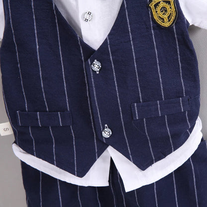 IENENS Baby Clothing Sets Boys Formal Dress Summer Shirt + Shorts Suits Kids Short Sleeve Outfits Toddler Birthday Party Clothes