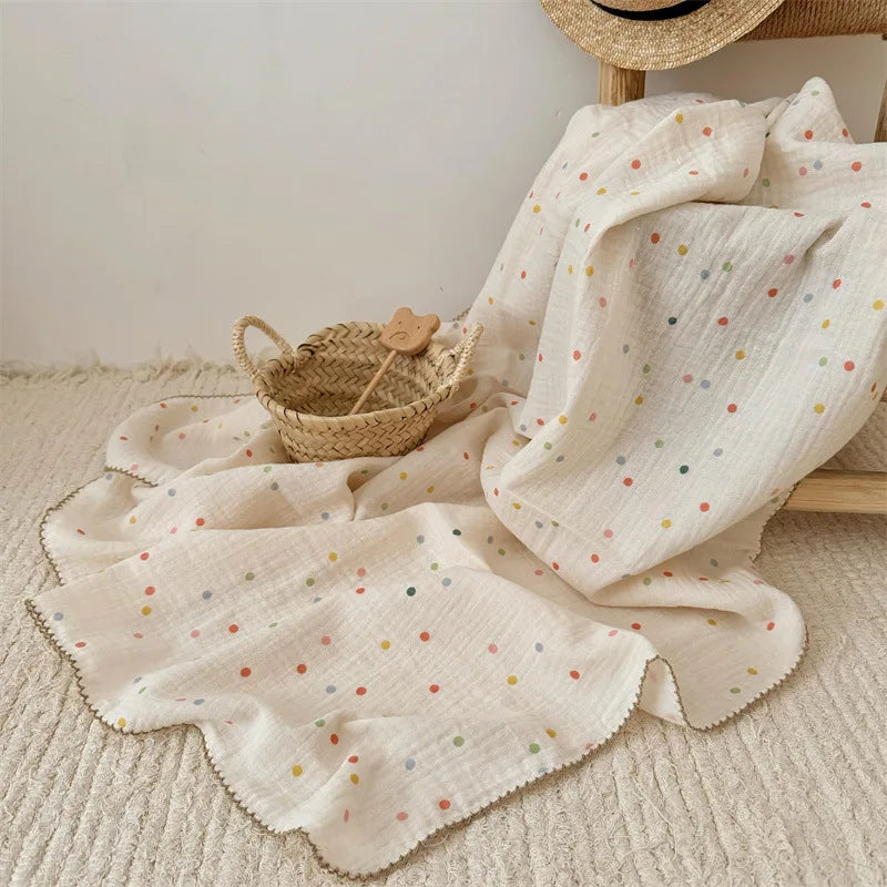 Newborn Baby Blanket For Boys Girls Baby Swaddle Wrap Floral Infant Receiving Blanket Bedding Crib Quilt Baby Stuff 100cm