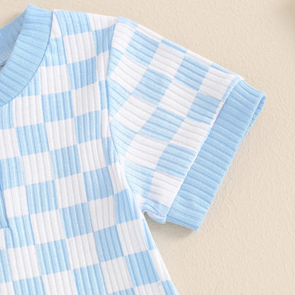 Mubi neo 3 -18 Months Newborn Baby Boy Clothes Ribbed Knit Short Sleeve Romper Shorts Set Infant Summer Outfit  Sets for Babies