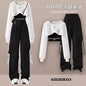 Spring and Autumn Set Women's 2026 Korean Loose Fashion Top Casual Work Pants Age Reducing Three Piece Set