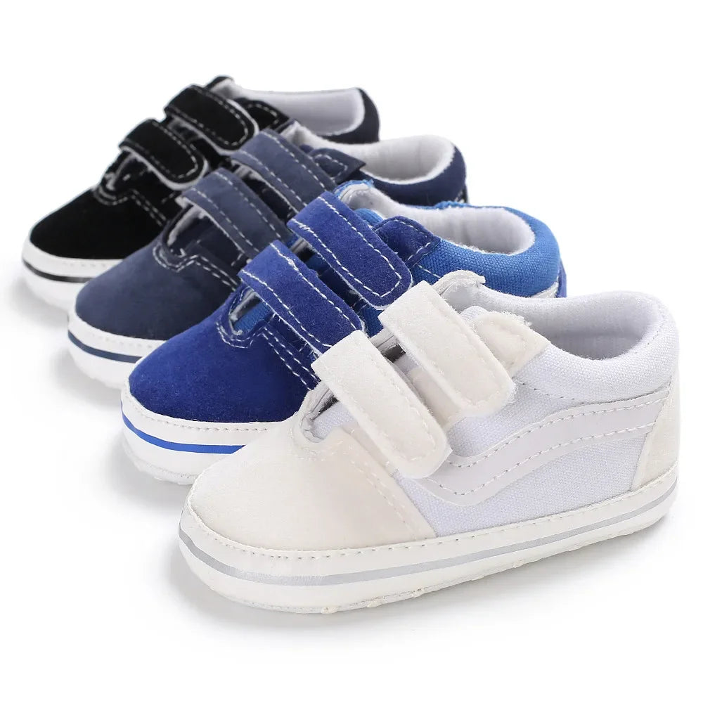 2025 Baby Canvas Sneakers Classic Stripes Casual Baby Boy Girl Shoes Anti-slip Soft First Walkers Infant Baby Unisex Shoes