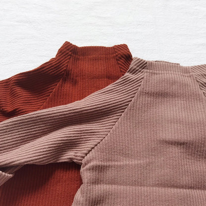 2025 New Korean Toddler Baby Boys Corduroy Overalls Casual Look Front Pocket One Piece Baby Pants Girls Trousers