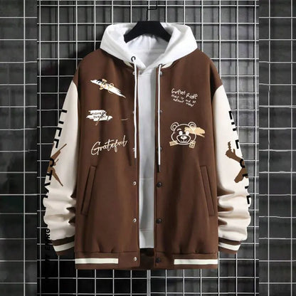 2026 New Jacket Coat Letter Printed  Wear Men Baseball Jacket Casual Long Sleeve Stand Jackets Men's Coats Sweatshirts Outerwear