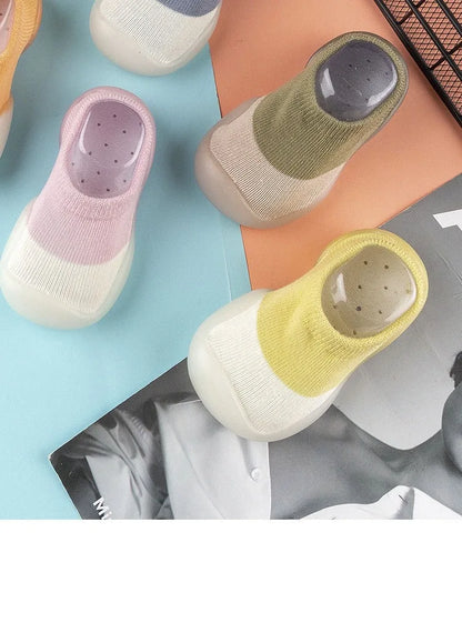 1pair Baby First Walker Toddler Shoes Non-slip Comfortable Silicone Soft Sole Casual Indoor Floor Socks Knit Booties for Newborn