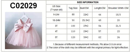 Toddler Baby Girls Summer Big Bow Baptism Dresses for Birthday Party Wedding Dress Children Costumes Princess Fluffy Prom Gown