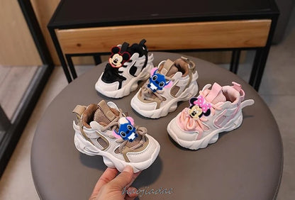 Mickey Minnie Baby Toddler Shoes For Boys Girls Breathable Mesh Little Kids Casual Sneakers Non-slip Children Sport Shoes