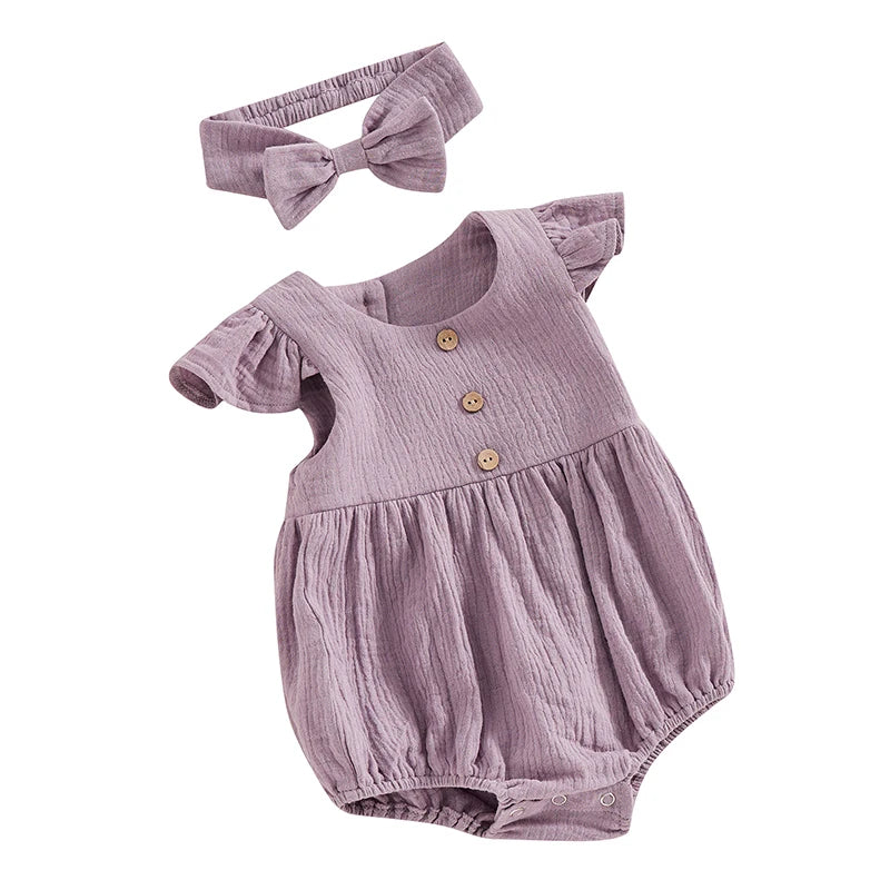 0 to18 Months Baby Girl Clothes White Romper Cute Newborn Clothes Cotton Linen Bodysuit Spring Infant Outfit Baby Items