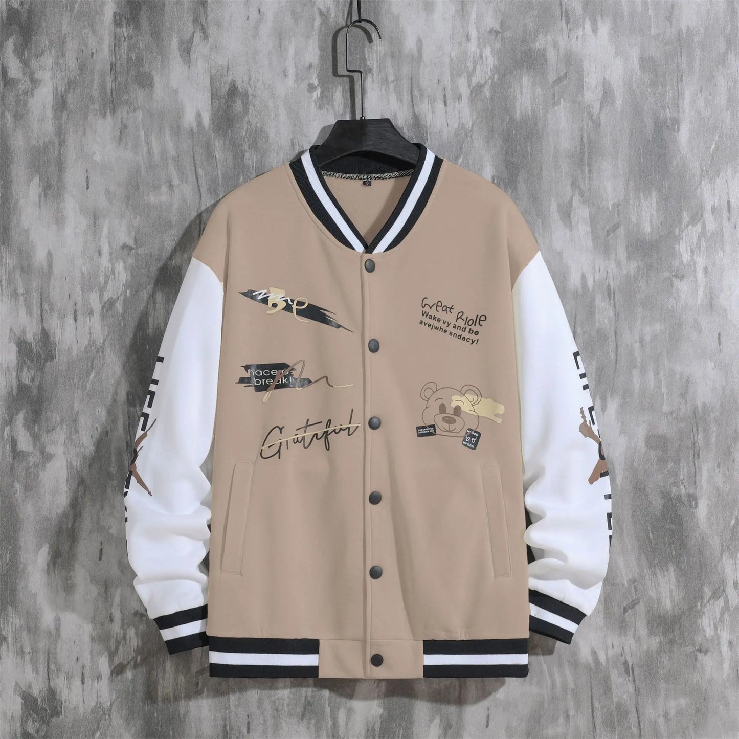 2026 New Jacket Coat Letter Printed  Wear Men Baseball Jacket Casual Long Sleeve Stand Jackets Men's Coats Sweatshirts Outerwear