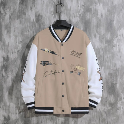 2026 New Jacket Coat Letter Printed  Wear Men Baseball Jacket Casual Long Sleeve Stand Jackets Men's Coats Sweatshirts Outerwear