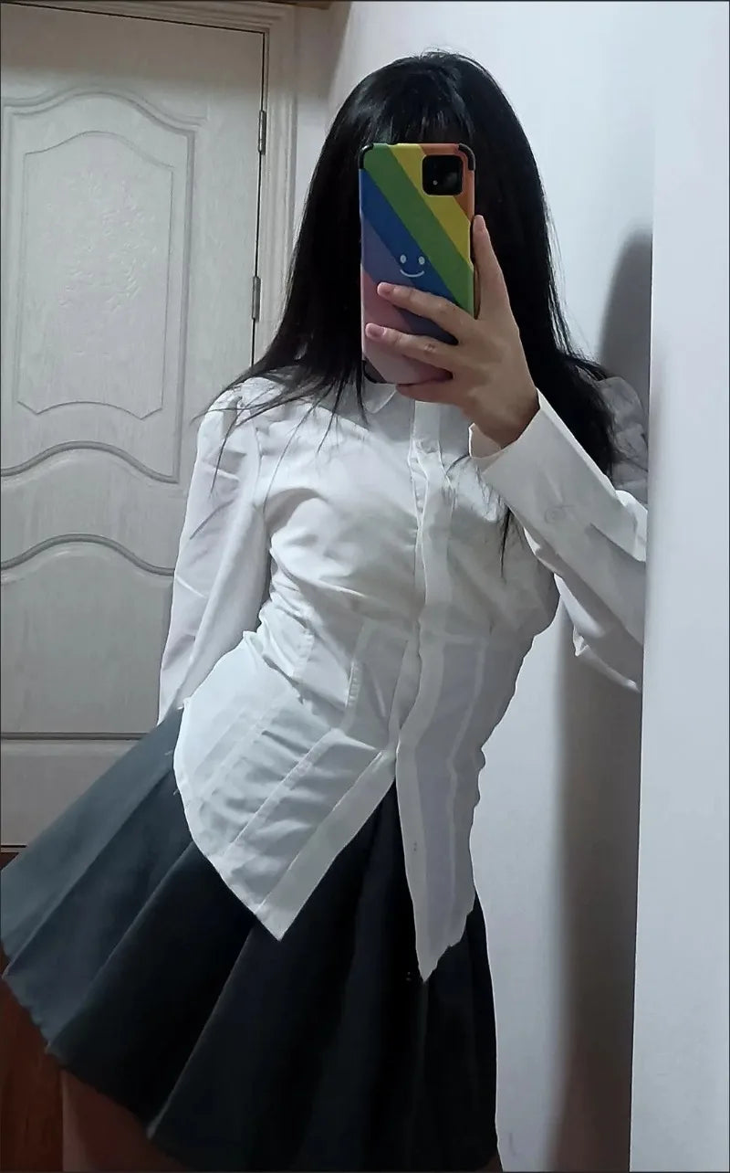 White Shirts Women Slim Sexy Girls All-match Preppy Style Long Sleeve Tops Casual Fashion Girls Classic Camisa Feminine