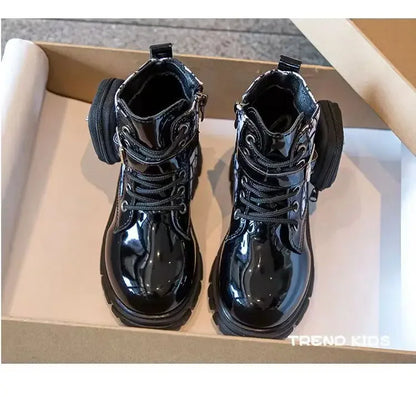 Spring and Autumn Girls Kids Shoes Ankle Boots Fashion British Style Single Boot Soft Sole Versatile Children's  Leather Shoes