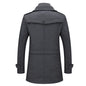 2026 Men's Woolen Coat Middle-aged Double Collar Autumn And Winter Warm Fashion Slim-fitting Woolen Men's Coat Pocket